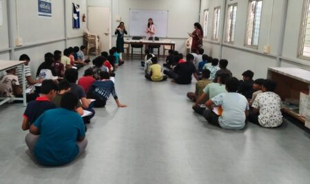 From Listening to Reading: A Fun-Filled Spoken English Session at SVKM Boys’ Hostel